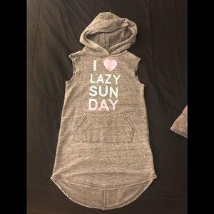 Extra long tank top with hood